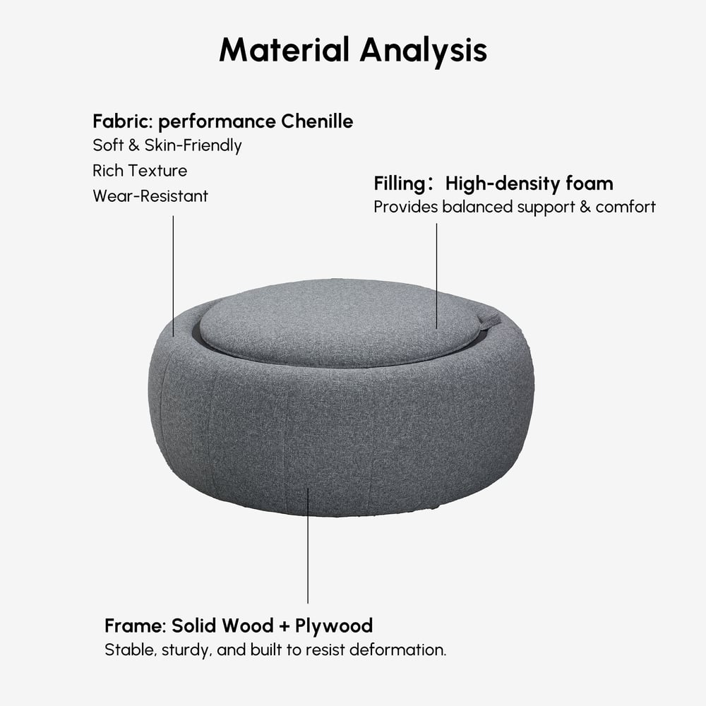 99cm Performance Chenille Multi-Functional Ottoman With Storage And Coffee Table In One window image