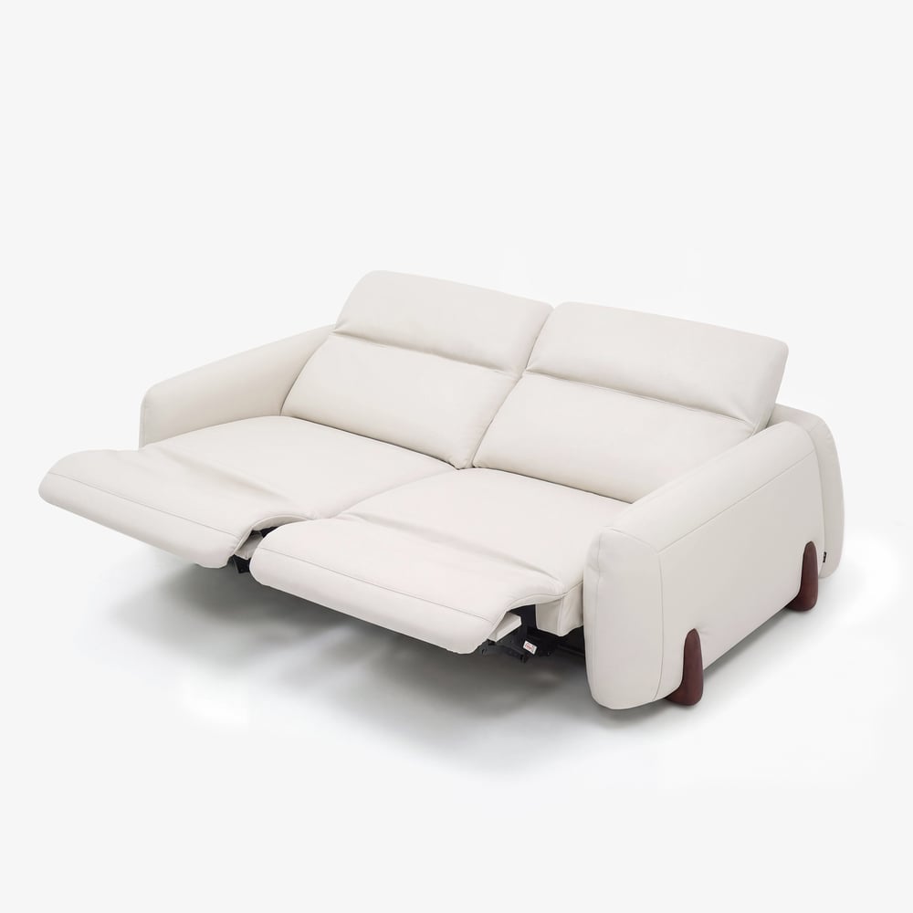 Curva 215cm Genuine Leather Power Reclining Sofa with Adjustable Headrest window image