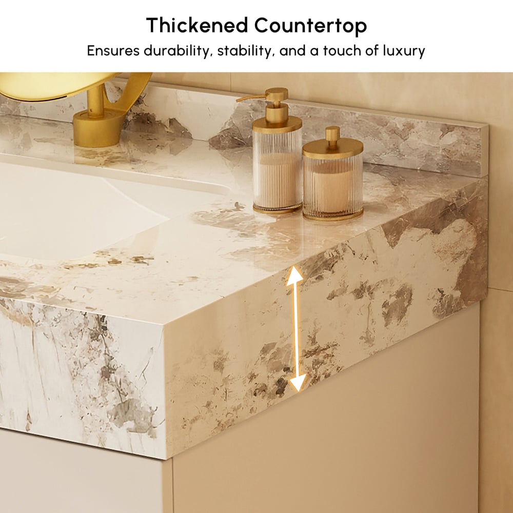 Artis 152 cm Meuble de salle de bain flottant double vasque avec plateau en pierre frittée image de fenêtre