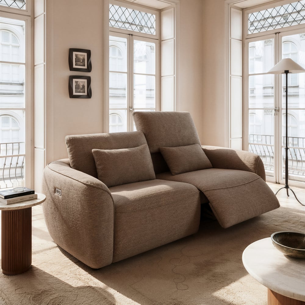212cm 2-Seater Pet-Friendly Chenille Power Reclining Sofa with Adjustable Backrest window image