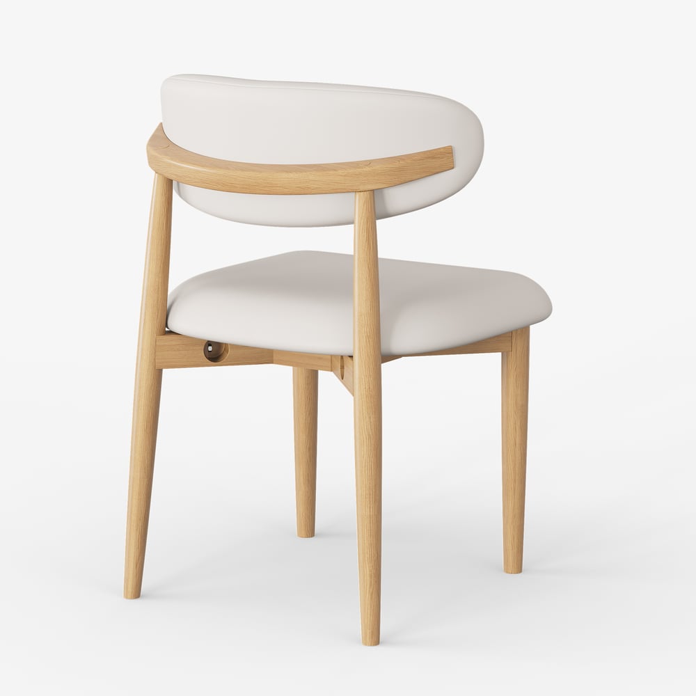 Modern PU Leather Dining Chair with Rubber Wood Legs, 1 Piece window image