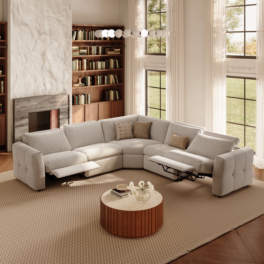 Glidio Chenille Power Reclining Sofa with Adjustable Headrests window image