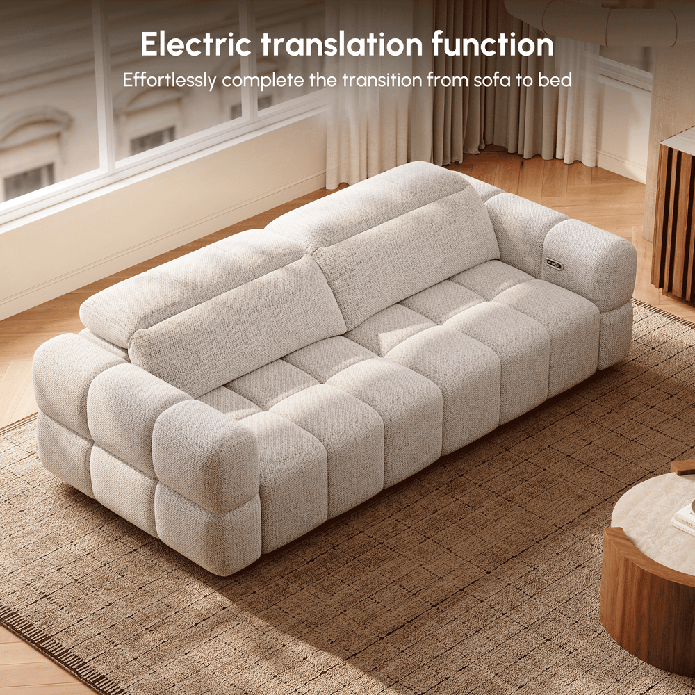 Performance Chenille Power Sleeper Sofa with Adjustable Headrests window image