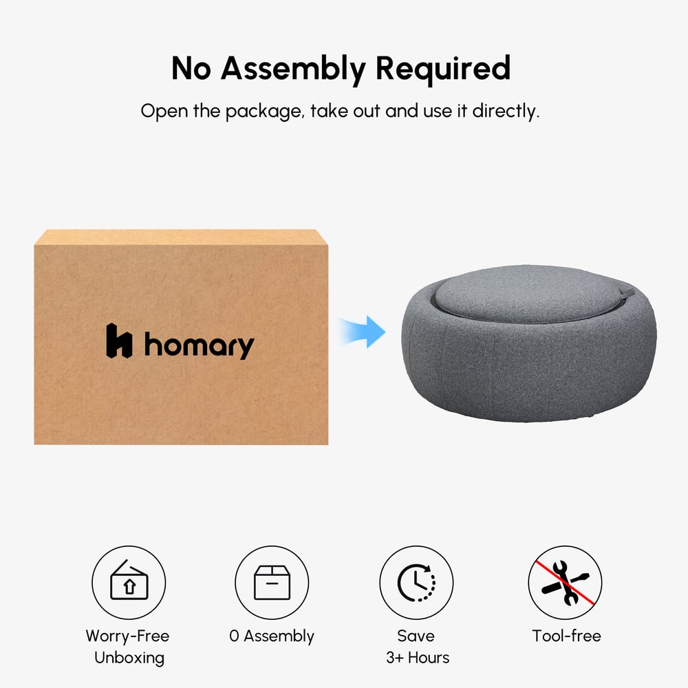 99cm Performance Chenille Multi-Functional Ottoman With Storage And Coffee Table In One window image