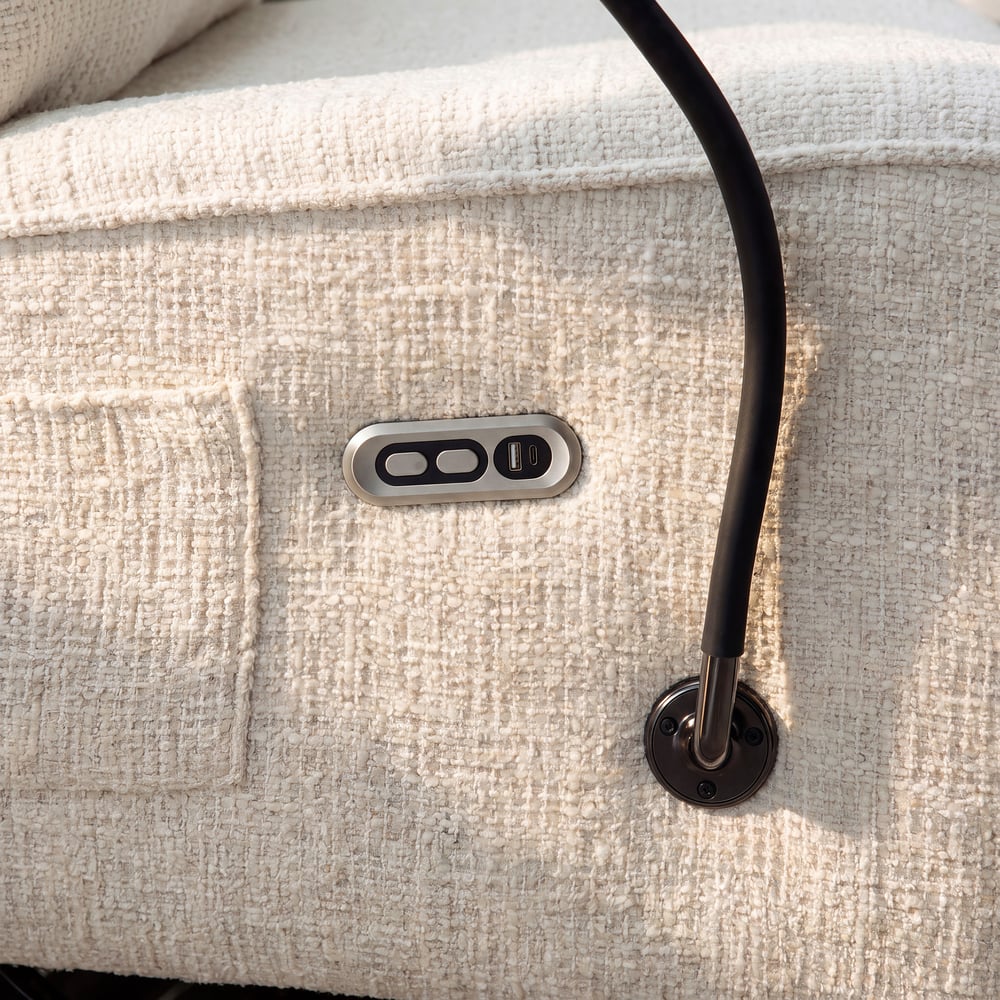 Performance Chenille Power Swivel Rocker Recliner Accent Chair with Phone Holder window image