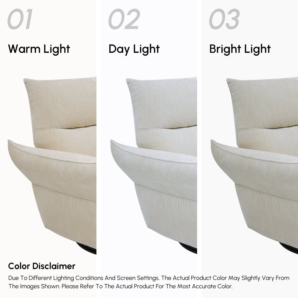 Performance Chenille Power Recliner Swivel Rocker Chair With Dual Motor & Adjustable Armrests window image