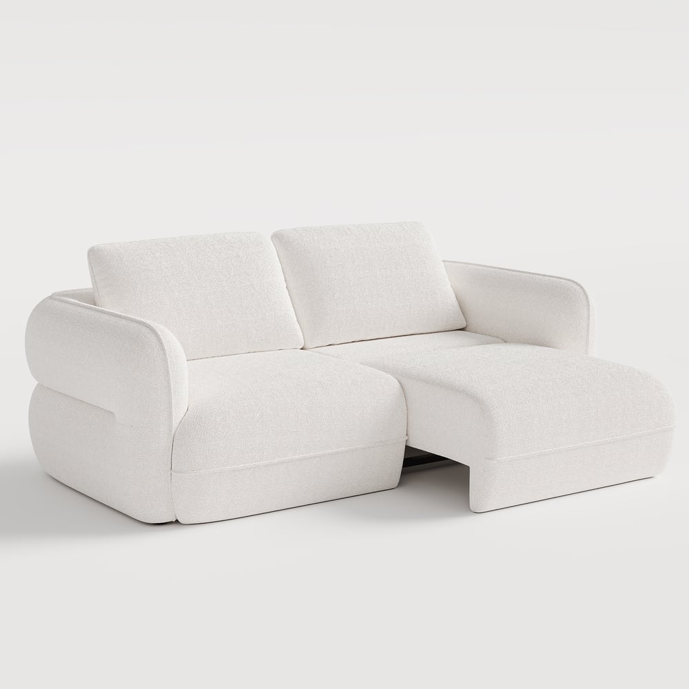 Modern 87" 2-Seater Chenille Power Convertible Sleeper Sofa with Remote Control window image