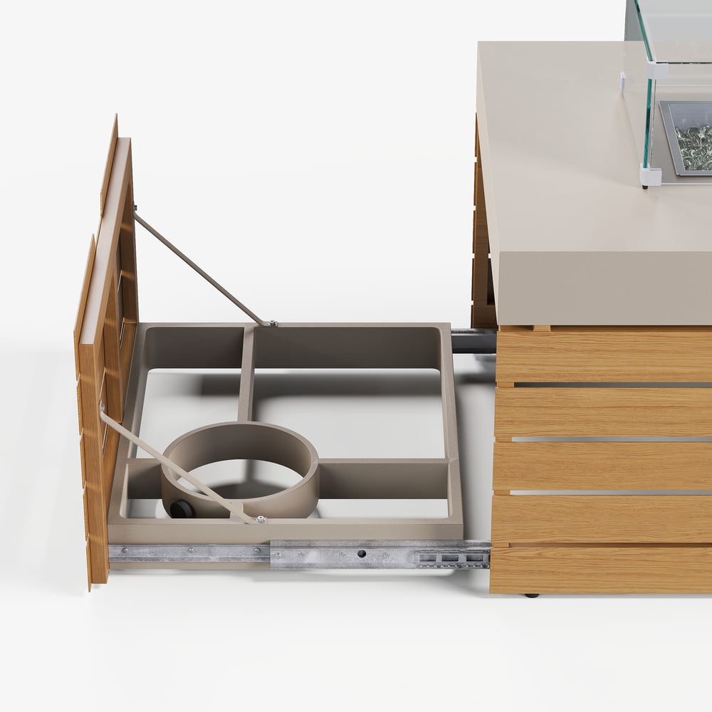 Tevara Outdoor 47" Propane Smokeless Aluminum Rectangular Fire Pit Table in Sand window image