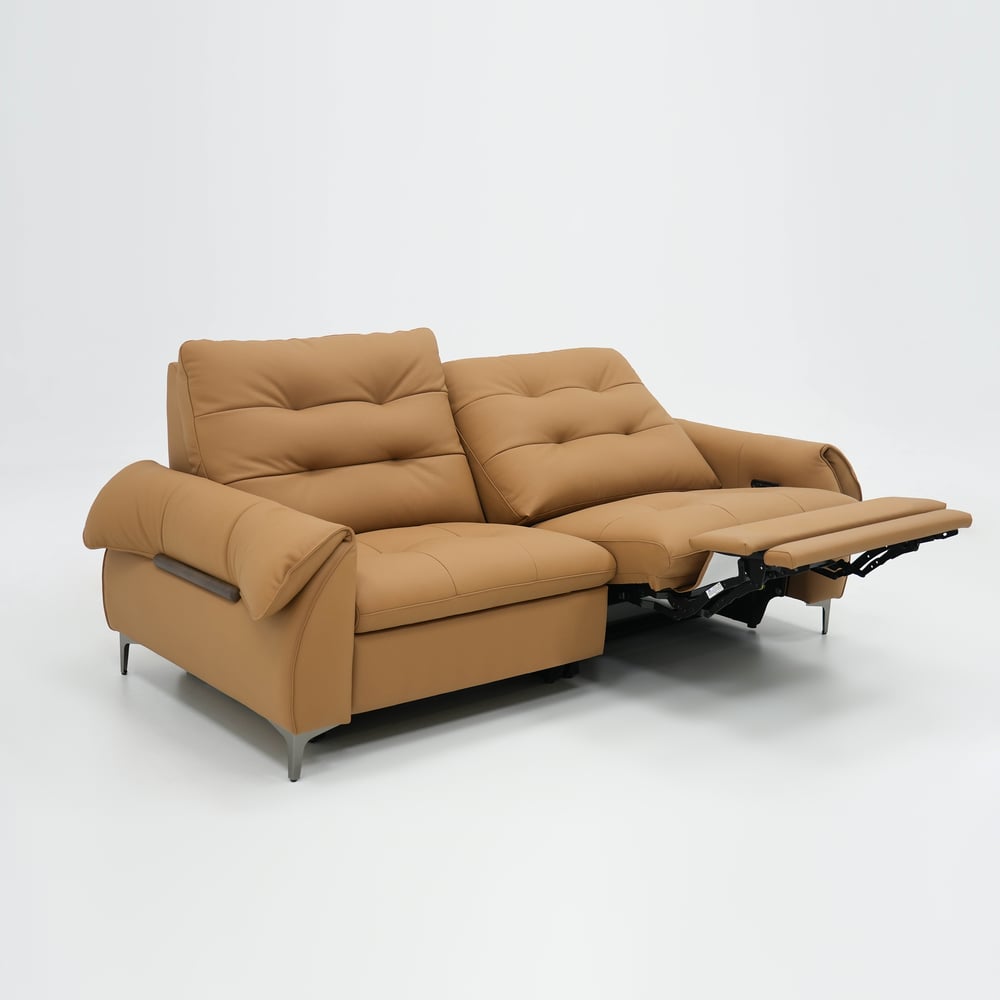85" 2-Seater Genuine Leather Power Reclining Sofa with USB & USB-C Charging Ports window image