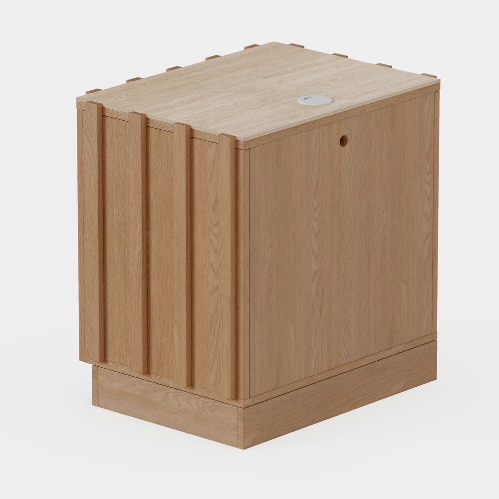 Aura Ash Wood Led Nightstand with Charging Station,Set of 2 window image