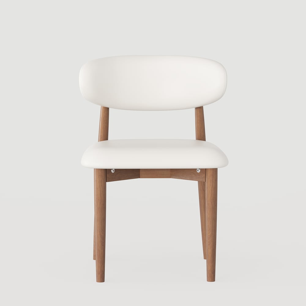 Modern PU Leather Dining Chair with Rubber Wood Legs window image