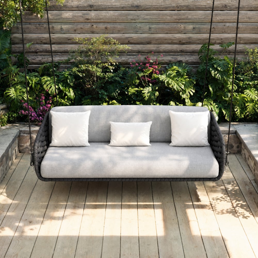 Cocaro 2-Seater Woven Outdoor Patio Swing window image