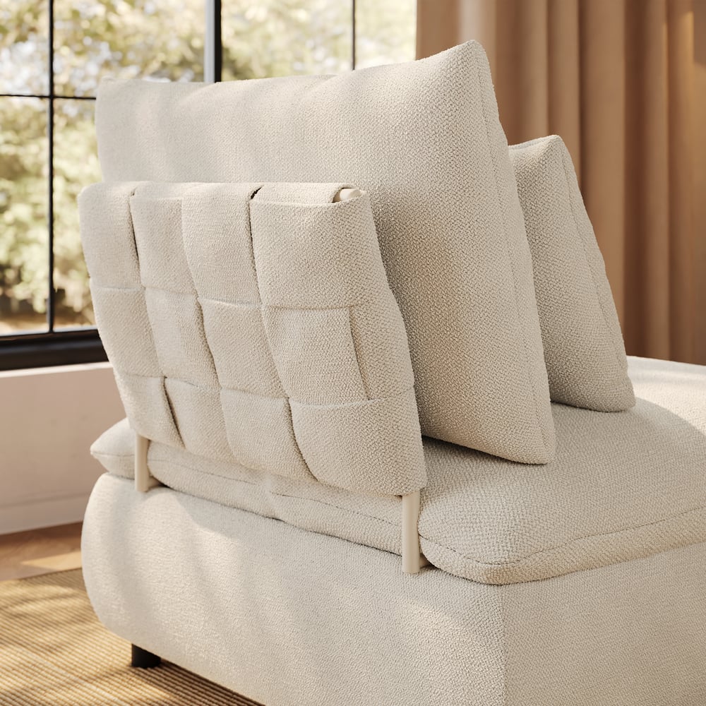 36" Chenille Slipper Accent Chair with Hidden Storage & Removable Backrest window image