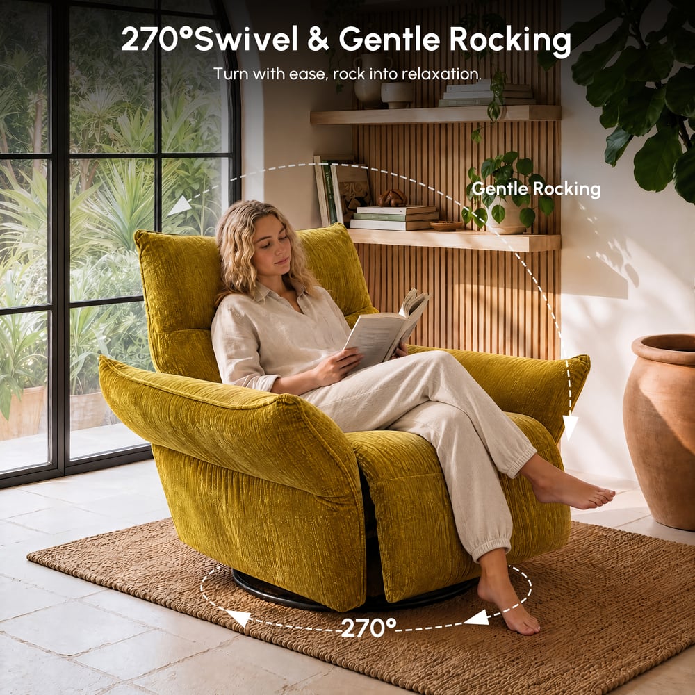 Florvia Chenille Dual-Motor Reclining Lounge Chair window image