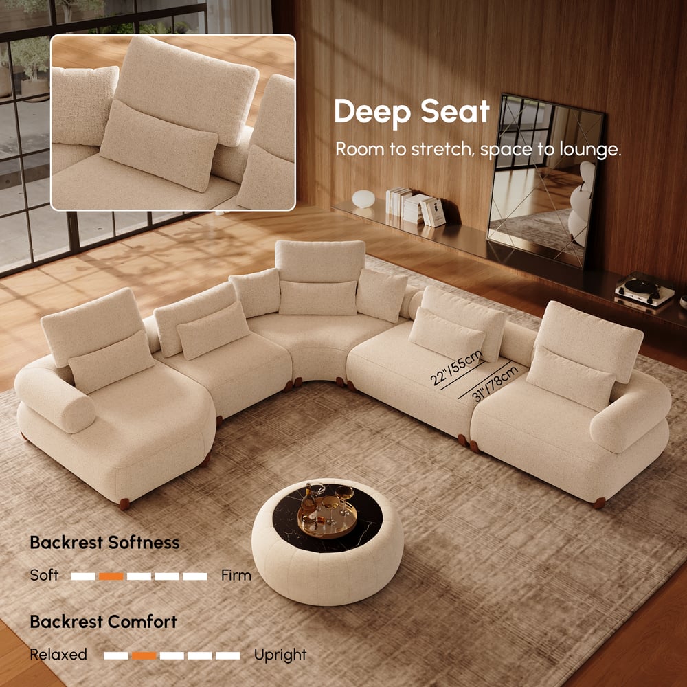 L-Shaped Chenille Adjustable Backrest Sectional Sofa window image