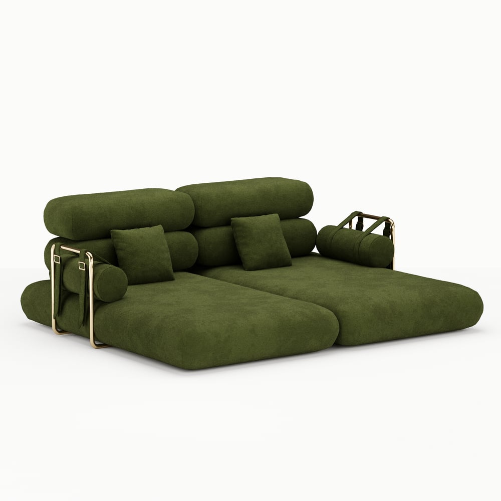 Canapé-lit convertible Humply 170 cm 2 places en velours chenille 4 en 1 image de fenêtre