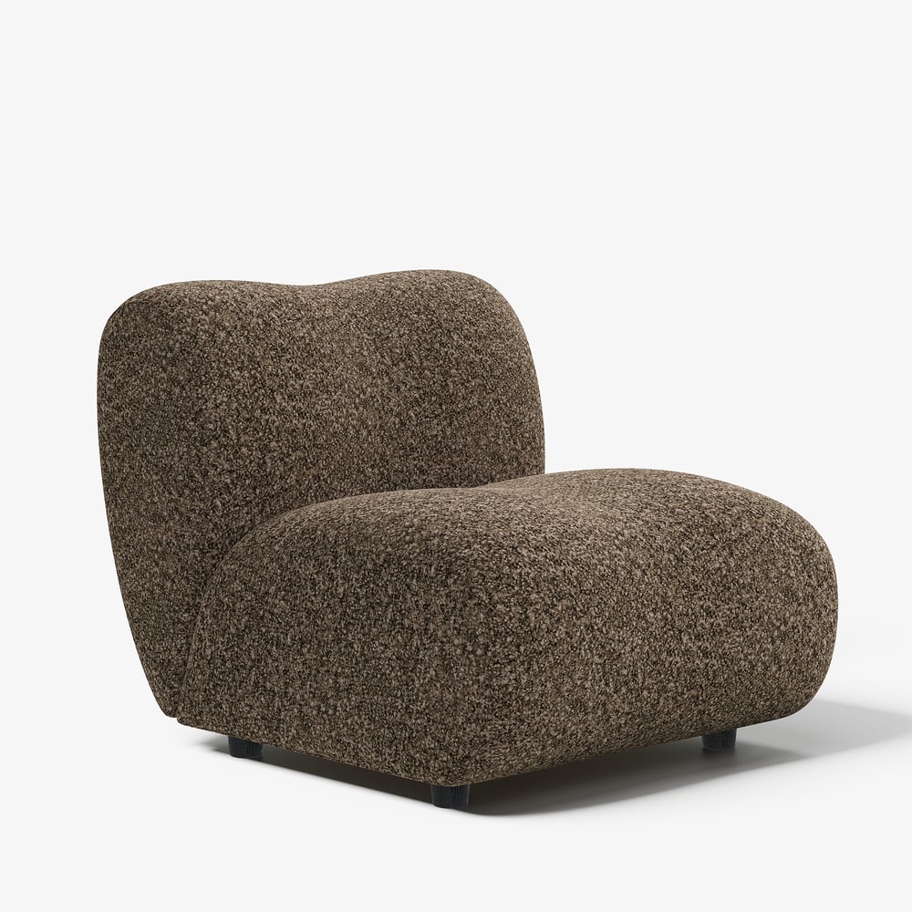 17" Performance Boucle Upholstered Curved Slipper Accent Chair window image