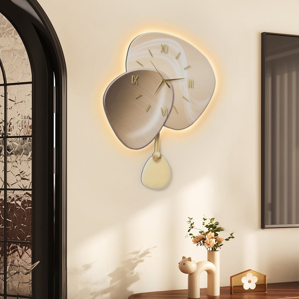 24" LED Wall Clock with Dimmable Backlight, Multiple Light Modes and Remote Control window image