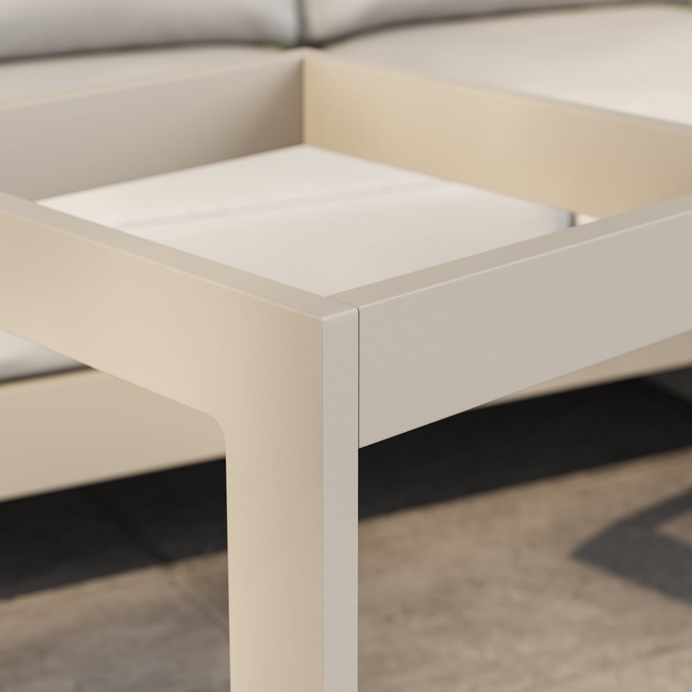 Tevara Outdoor Teak Aluminium Sand Side Table with Solar Light window image