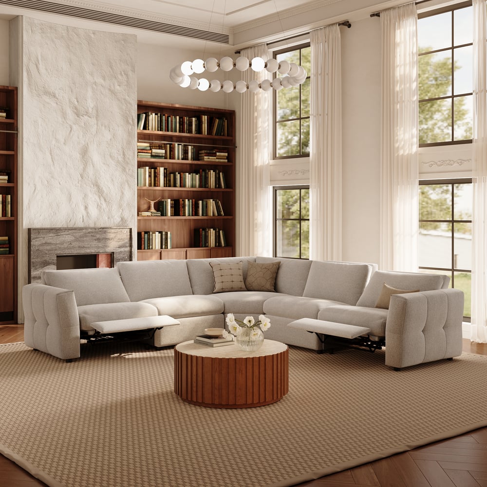 Glidio Chenille Power Reclining Sofa with Adjustable Headrests window image