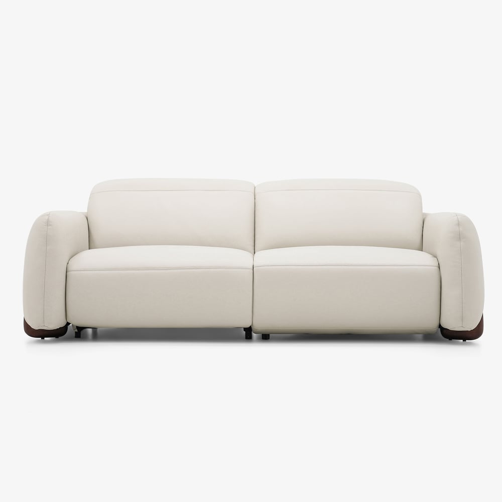 Curva 215cm Genuine Leather Power Reclining Sofa with Adjustable Headrest window image