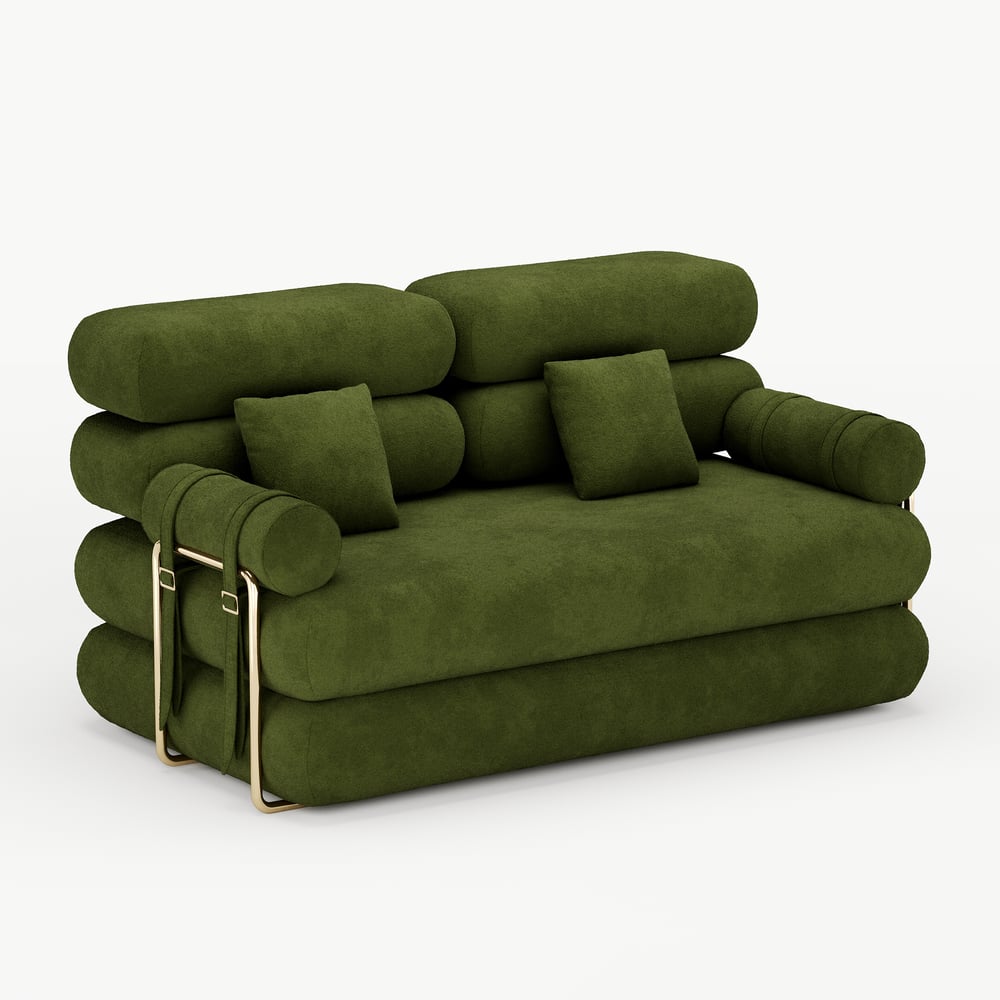 Canapé-lit convertible Humply 170 cm 2 places en velours chenille 4 en 1 image de fenêtre