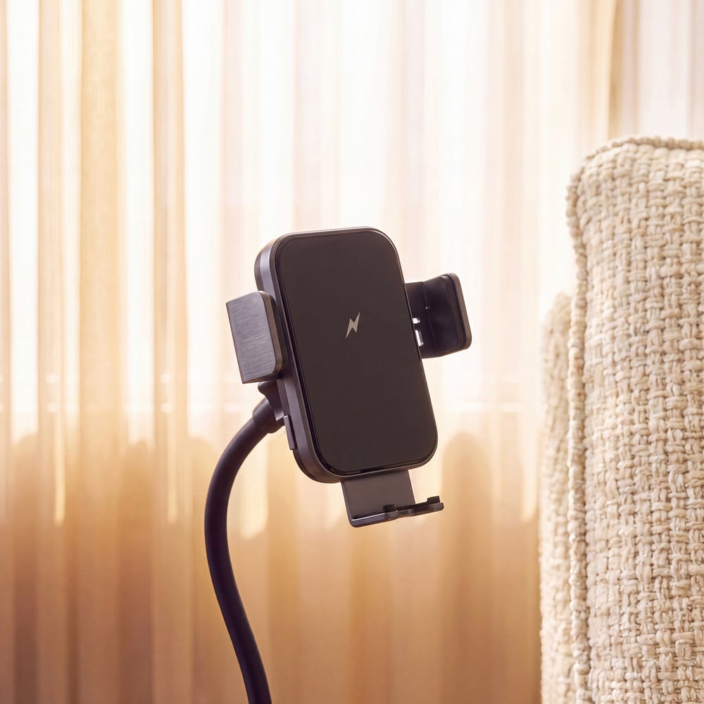 Performance Chenille Power Swivel Rocker Recliner Accent Chair with Phone Holder window image