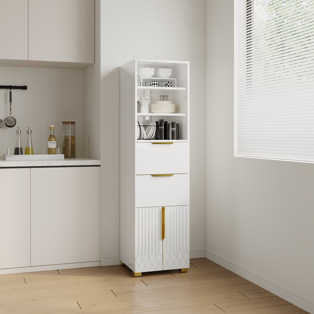 Aro 59" Freestanding Bathroom Storage Cabinet with Shelves, Drawers & Doors window image