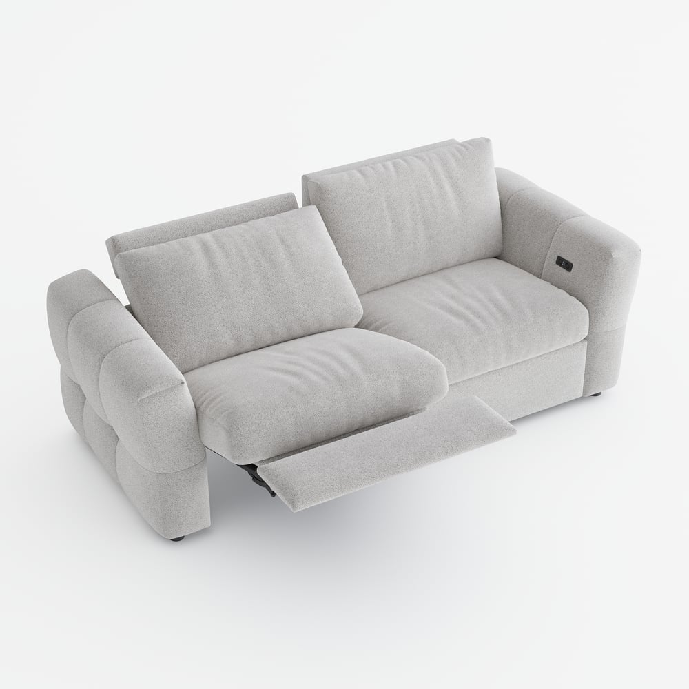 Glidio Chenille Power Reclining Sofa with Adjustable Headrests window image