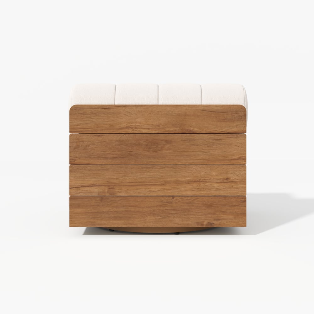 Resaro Outdoor Teak & Aluminum Swivel Lounge Chair window image