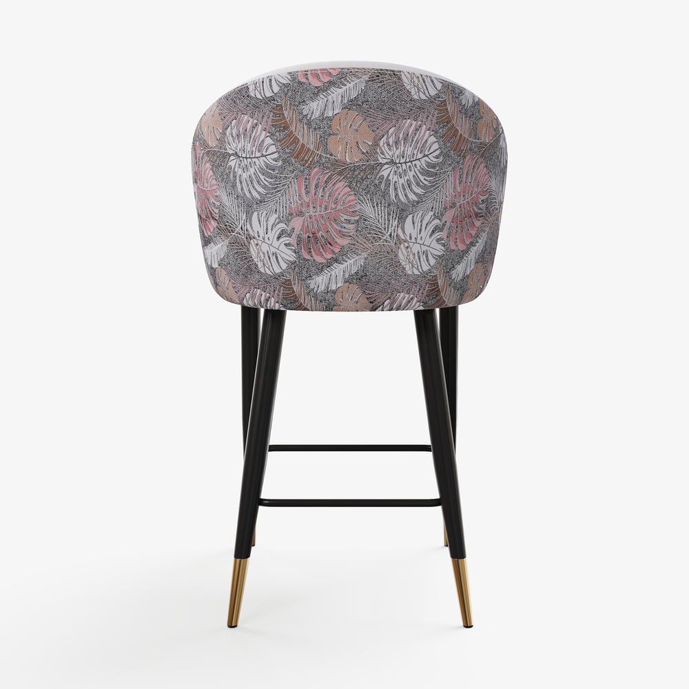 Modern White Velvet Counter Stool with Upholstered, 1 Piece window image