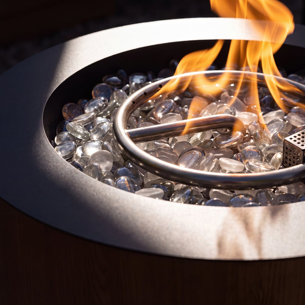 Tevara Outdoor Dark Gray Aluminum Smokeless Fire Pit Side Table window image