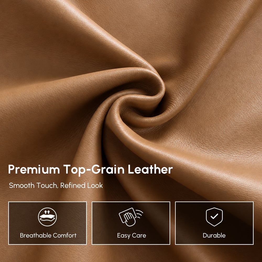 Genuine Leather Multifunction Media Console Power Reclining Sofa window image