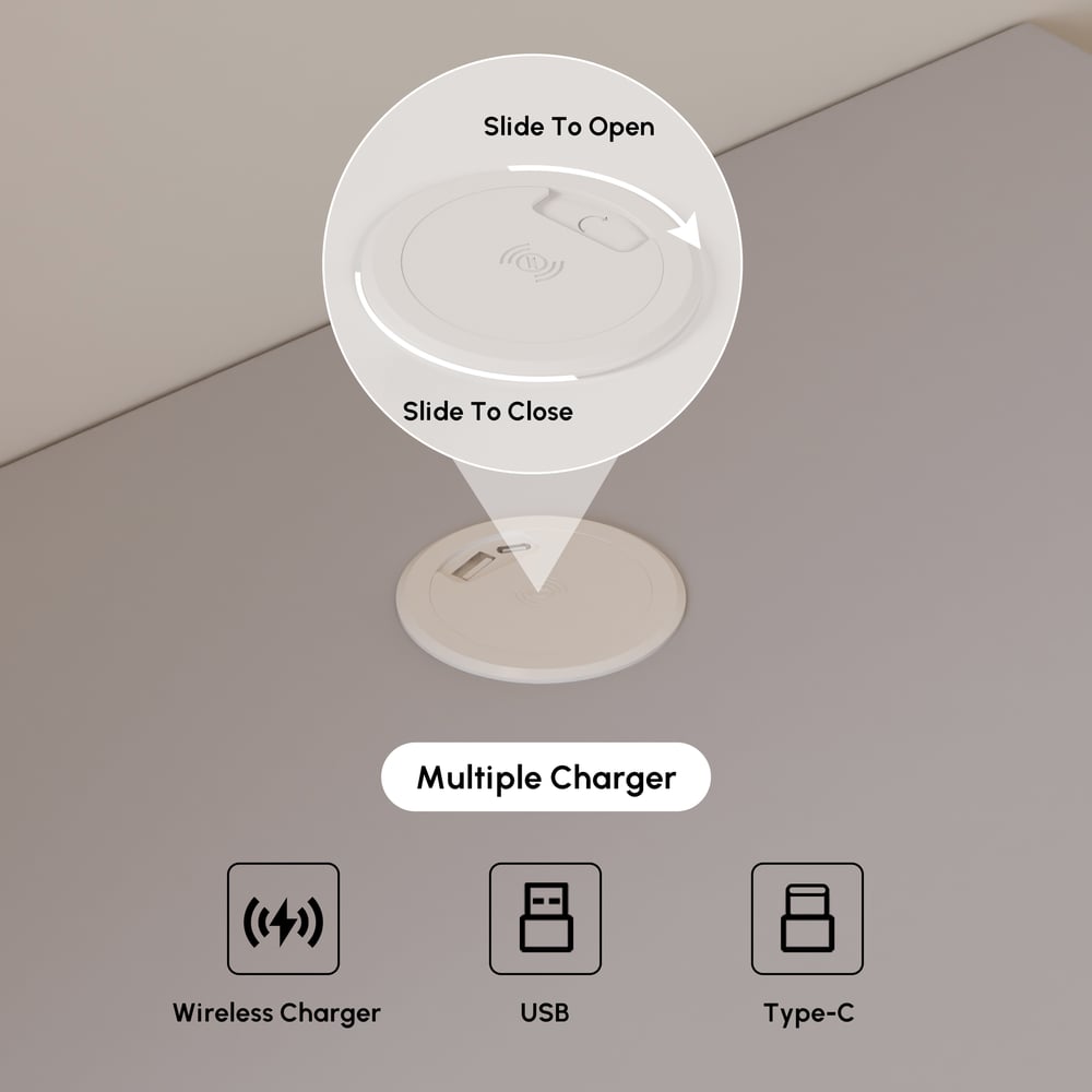 Humply Leather Floating Smart Nightstand with 2 Drawers window image