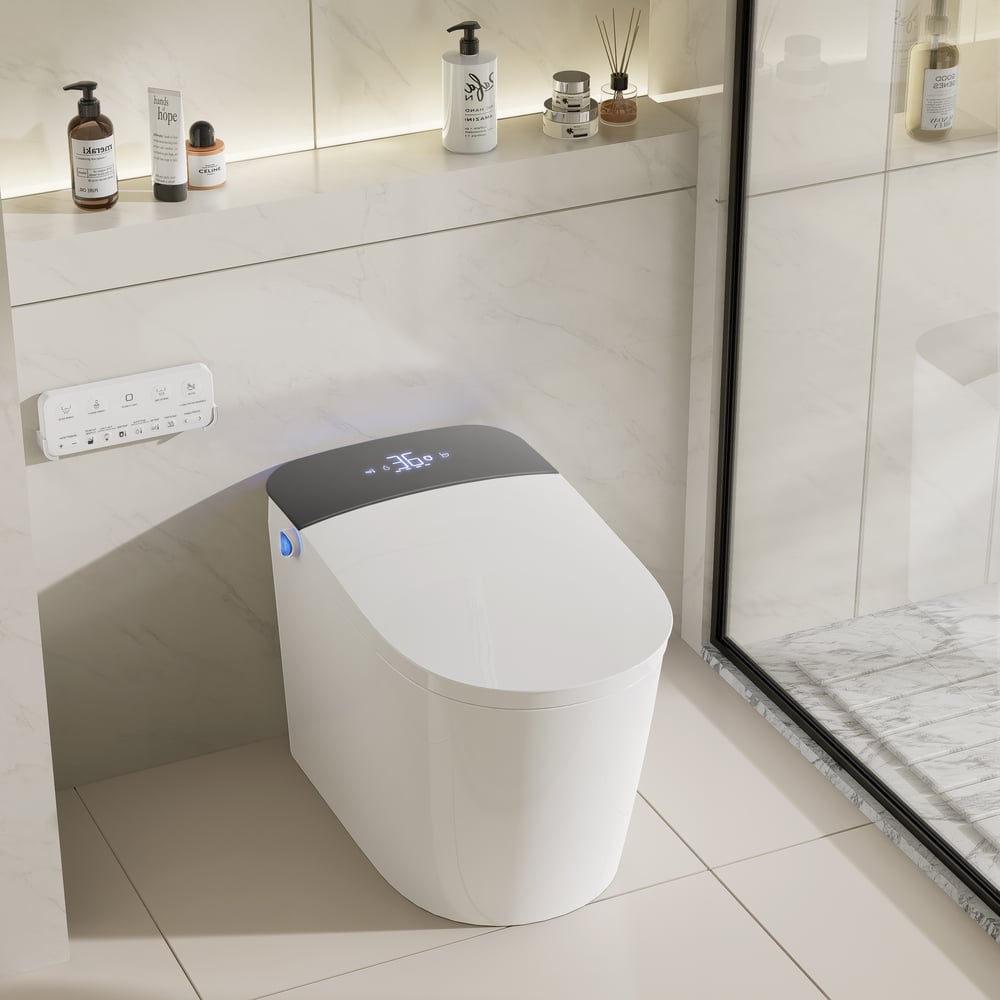 Hynova Automatic Smart Bidet Toilet with Built-in Tank and Comfort Chair Height window image