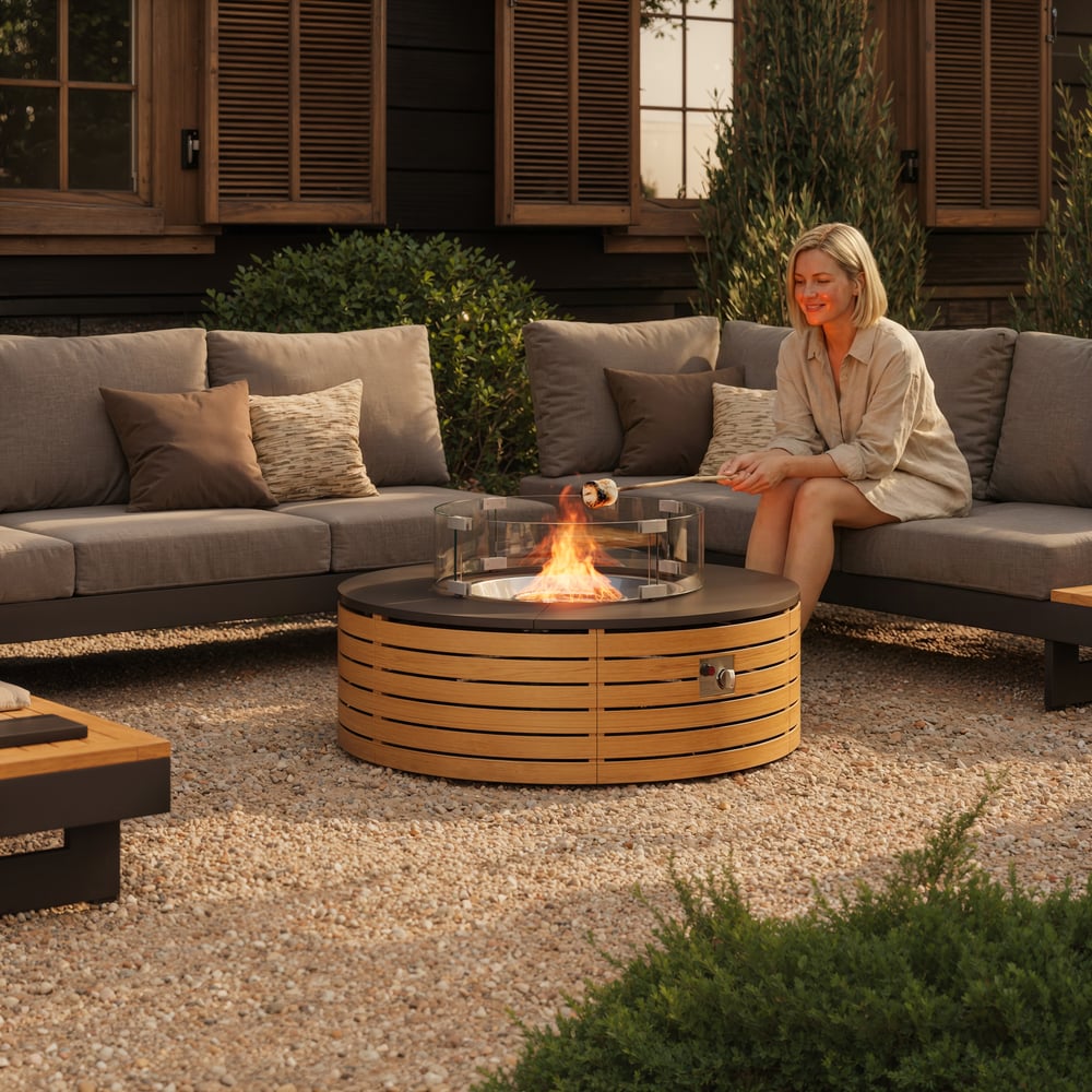 Axis 19.5" Round All-Weather Fire Pit Table window image