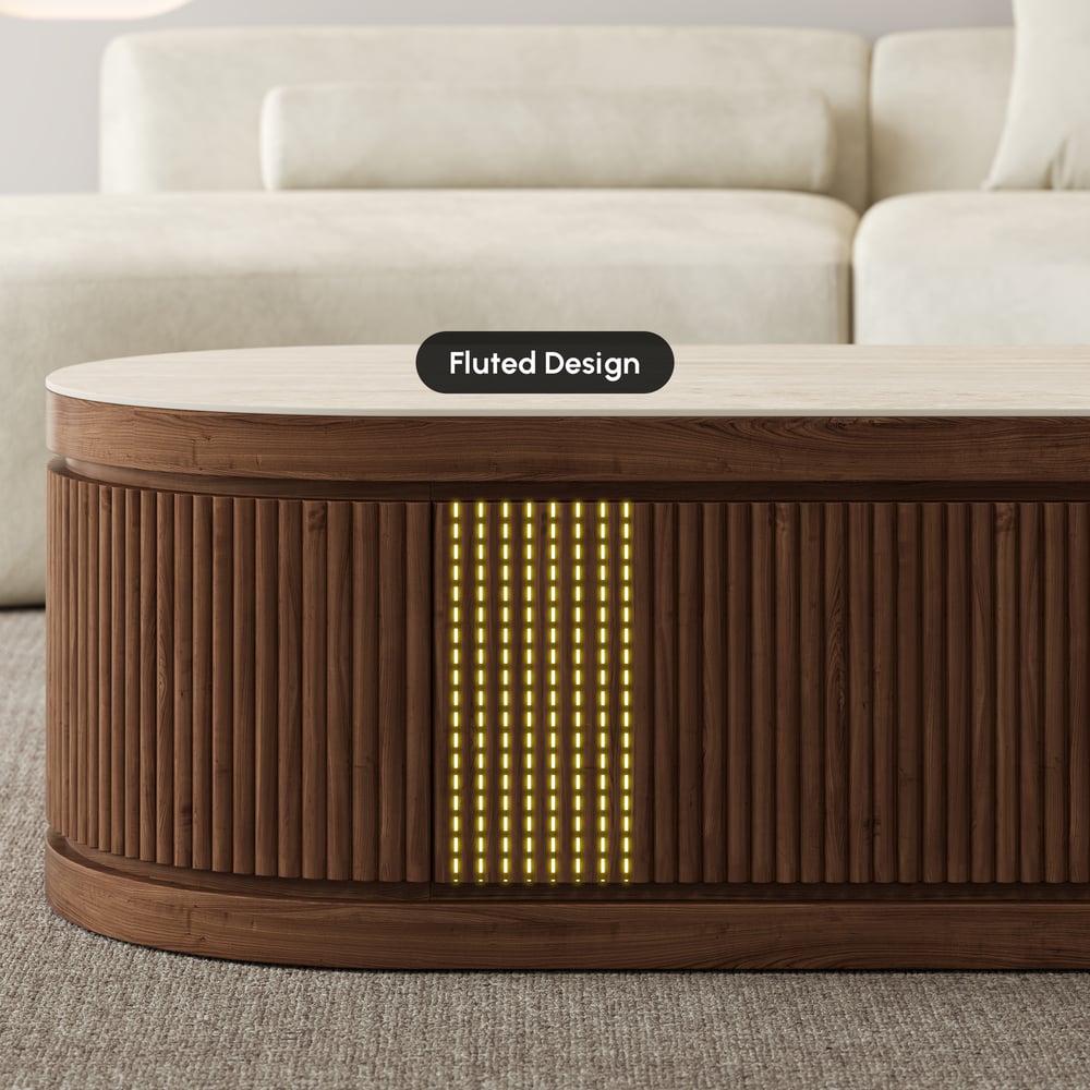 Velar 47"-67" Extendable Sintered Stone Top Coffee Table with Storage window image