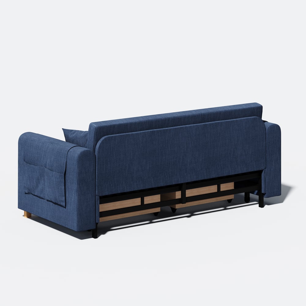 72" Full 2-Seater Linen Convertible Sleeper Sofa window image