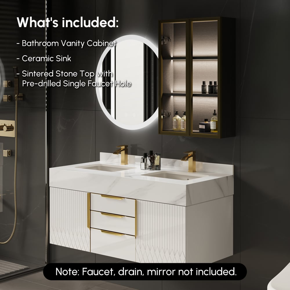 Aro 120cm Floating Double Bathroom Vanity with Sink and Sintered Stone Top window image