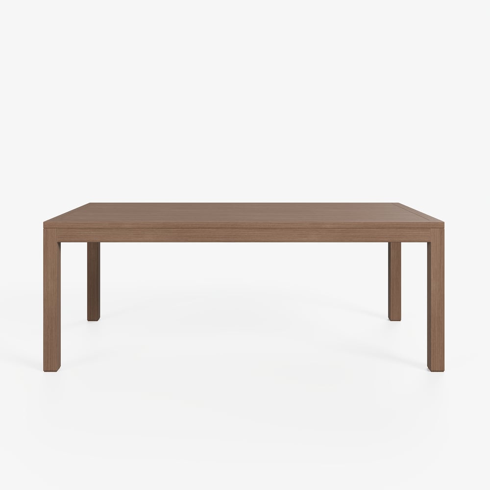 Wevara 78" Walnut-Finished Aluminum Slatted Outdoor Dining Table window image