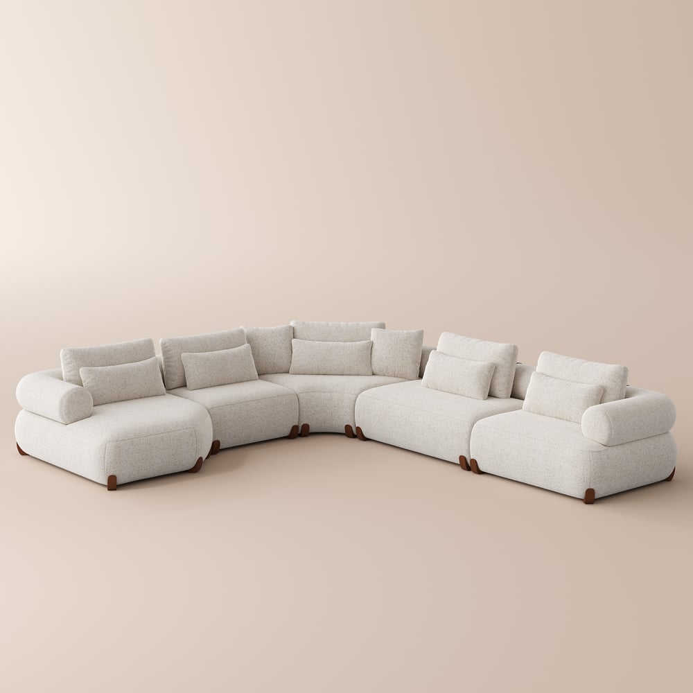 L-Shaped Chenille Adjustable Backrest Sectional Sofa window image