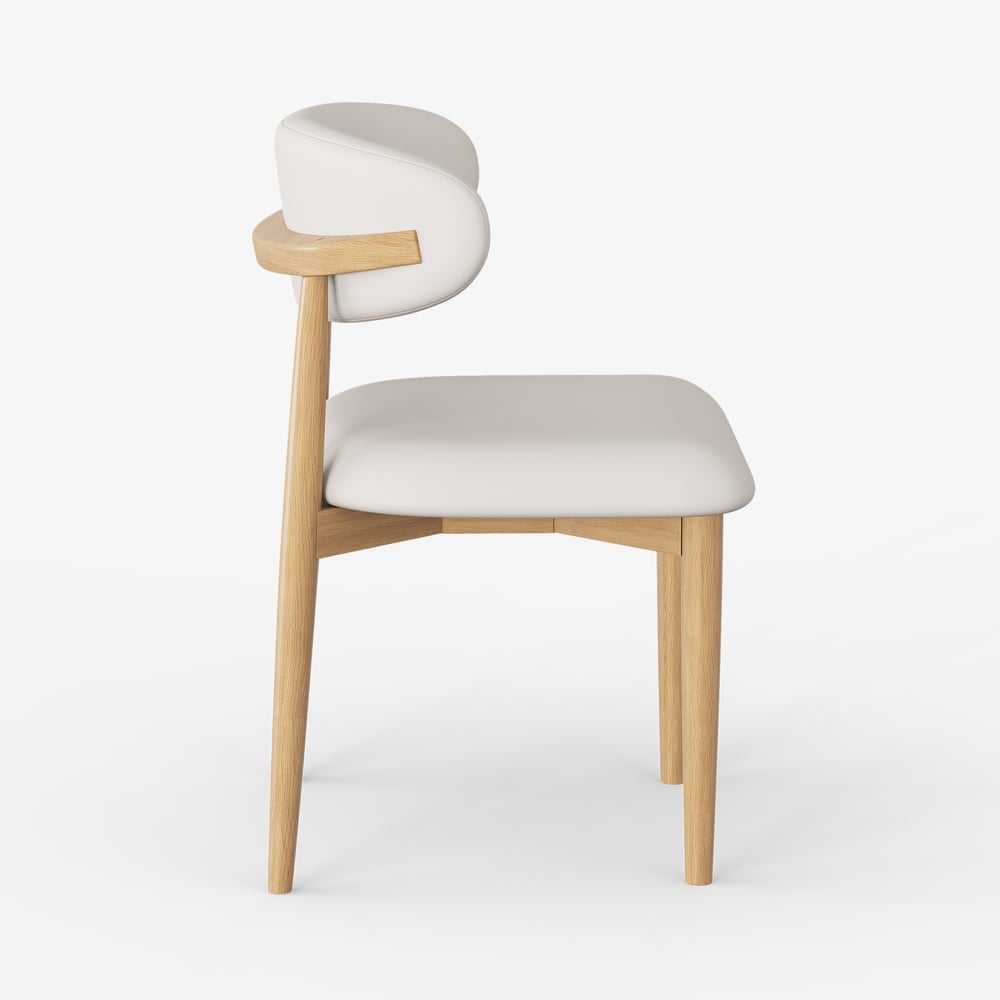 Modern PU Leather Dining Chair with Rubber Wood Legs, 1 Piece window image