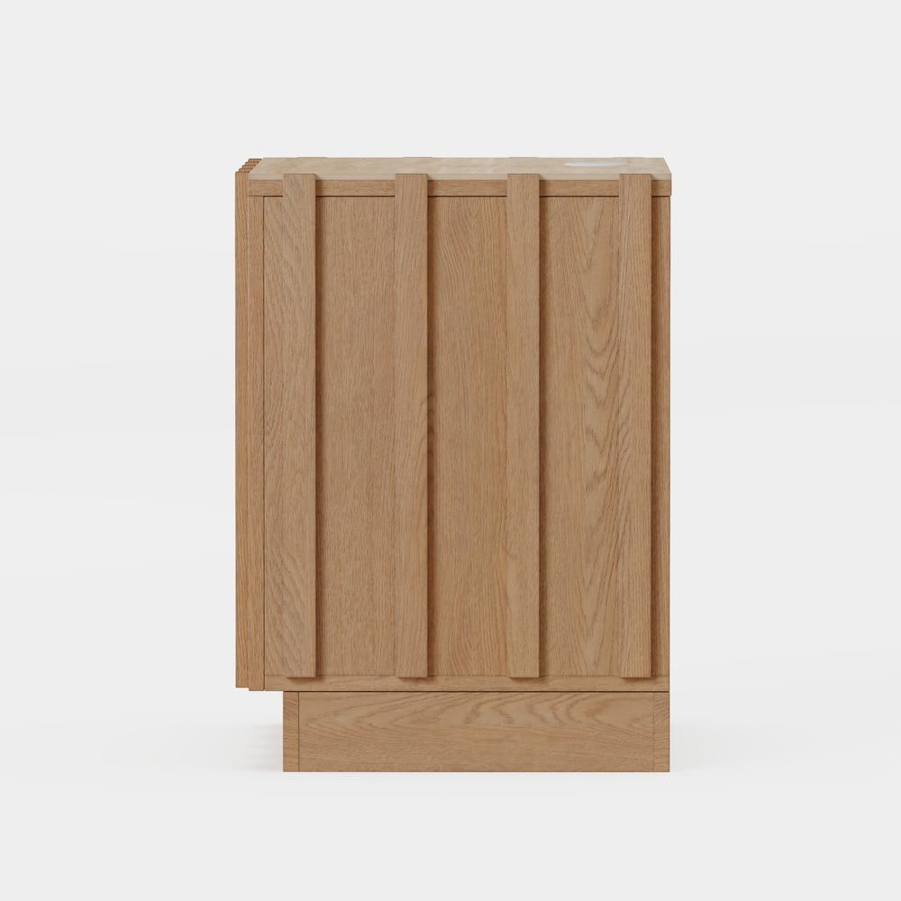 Aura Ash Wood Led Nightstand with Charging Station,Set of 2 window image