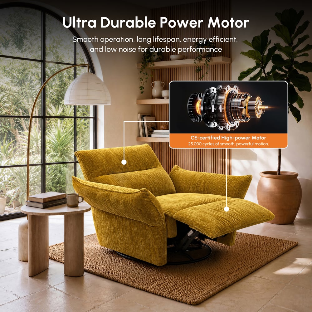 Florvia Chenille Dual-Motor Reclining Lounge Chair window image