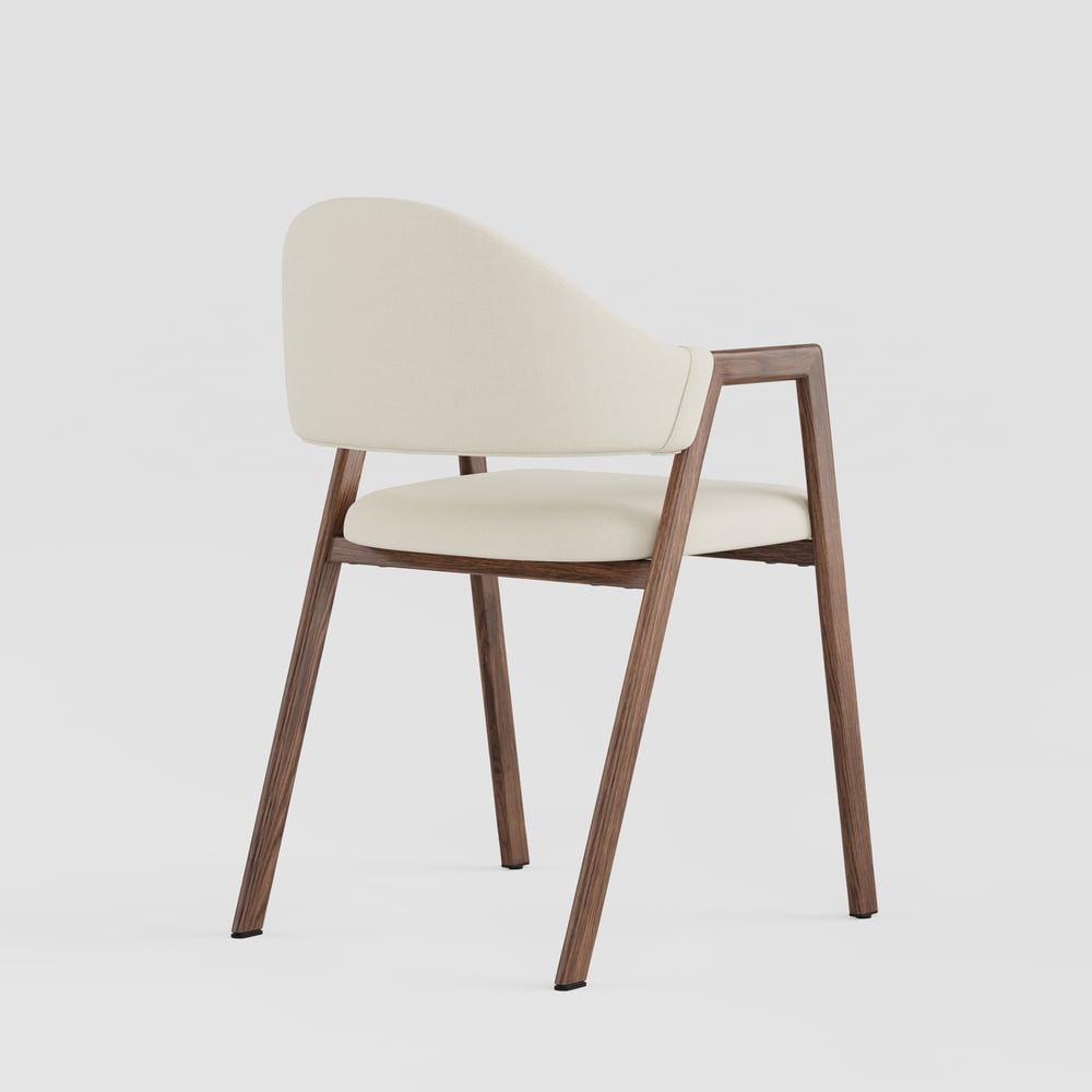 Chaise de salle à manger en lin blanc chaud, lot de 2 image de fenêtre