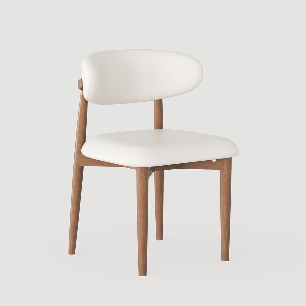 Modern PU Leather Dining Chair with Rubber Wood Legs window image