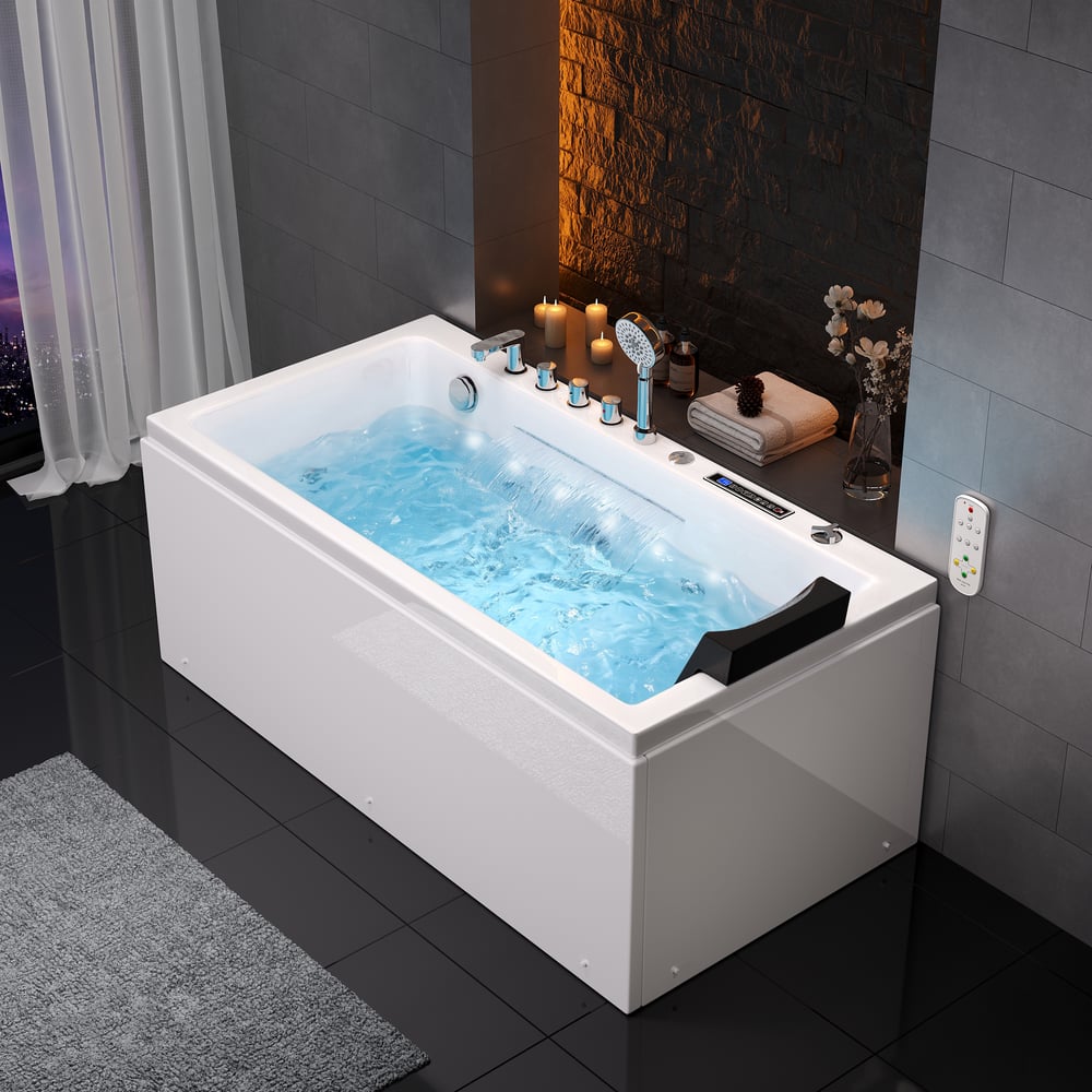 59" Whirlpool Bathtub with 7 Massage Jets, 8 Air Jets & Thermostatic Control window image