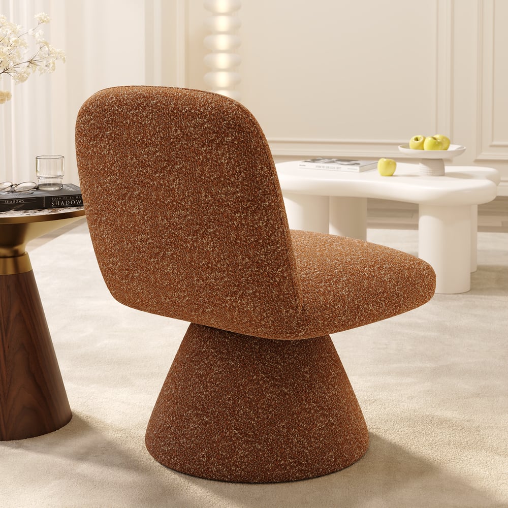 18" Performance Boucle Upholstered Swivel Slipper Accent Chair window image