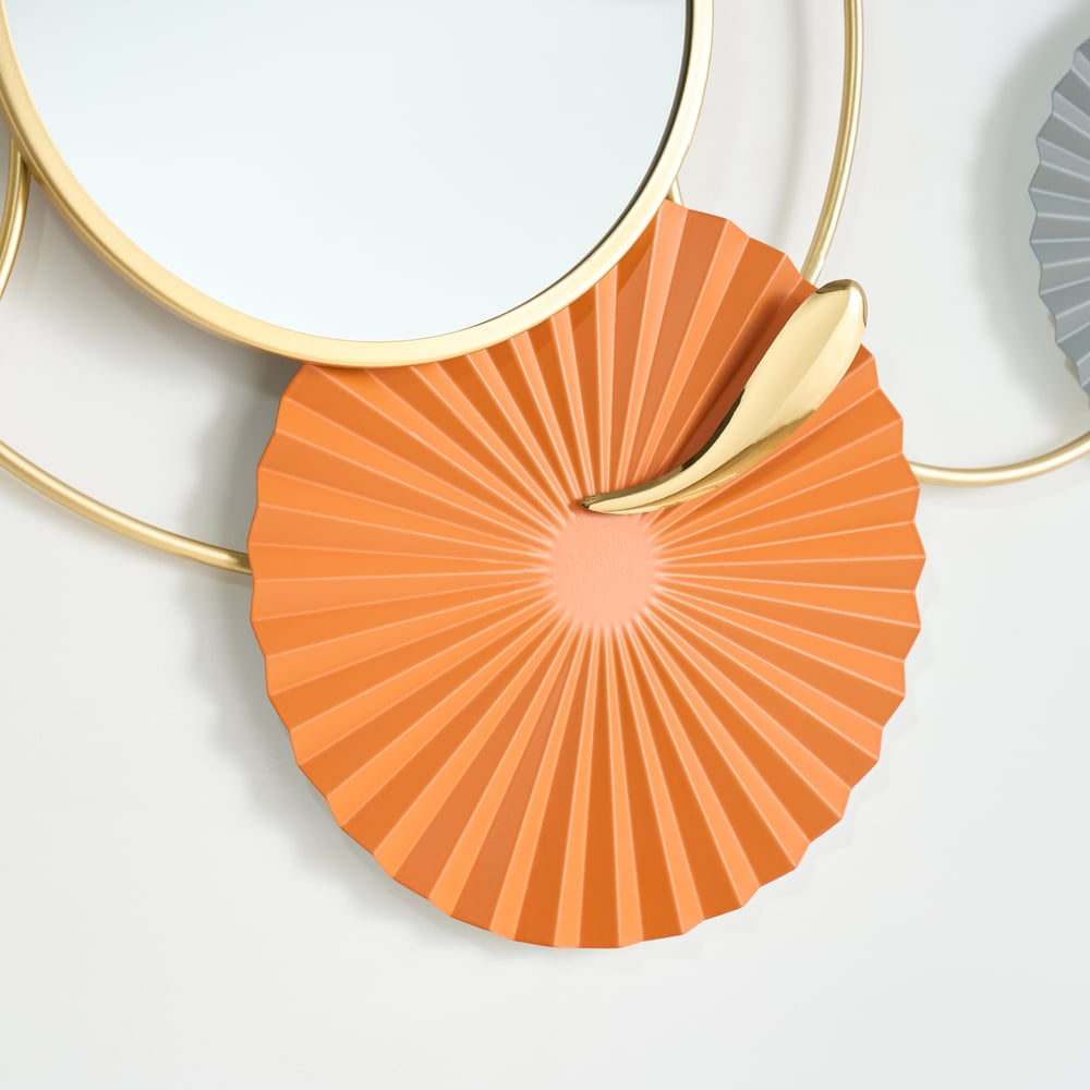 46" Modern Wall Mirror – Geometric Iron Art Decorative Mirror window image