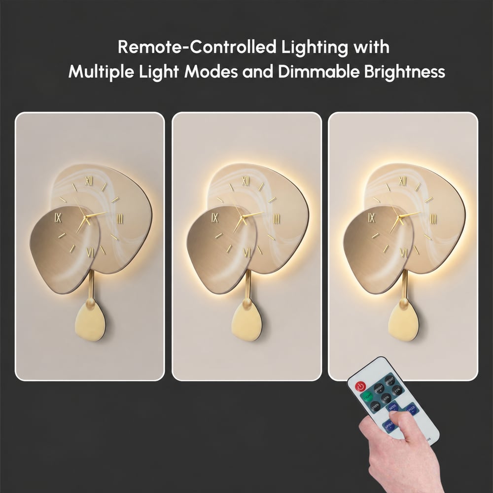 24" LED Wall Clock with Dimmable Backlight, Multiple Light Modes and Remote Control window image
